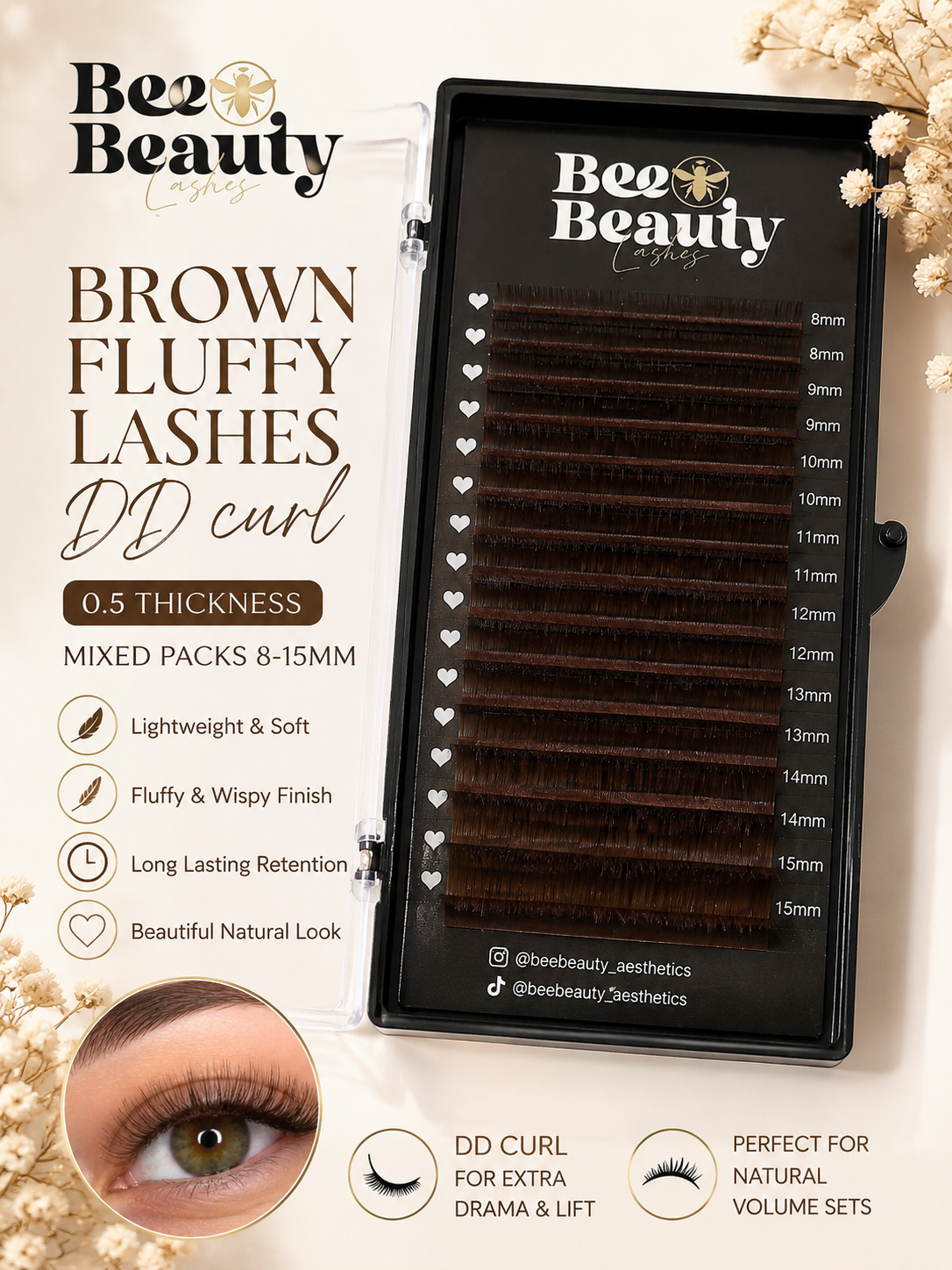 Dark brown lashes
